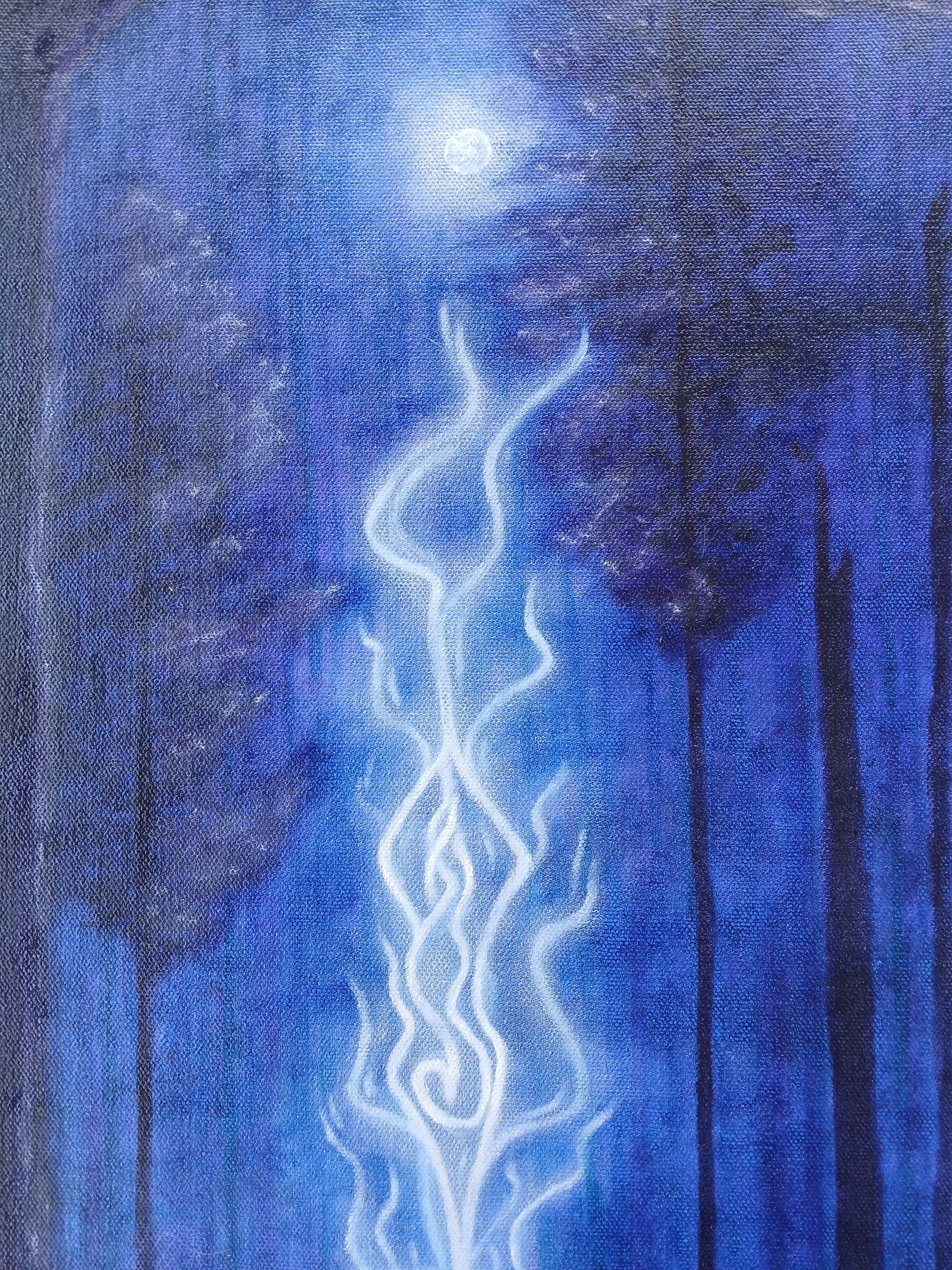 "Silfr Forboði (Silver Omen)" Original Oil Painting